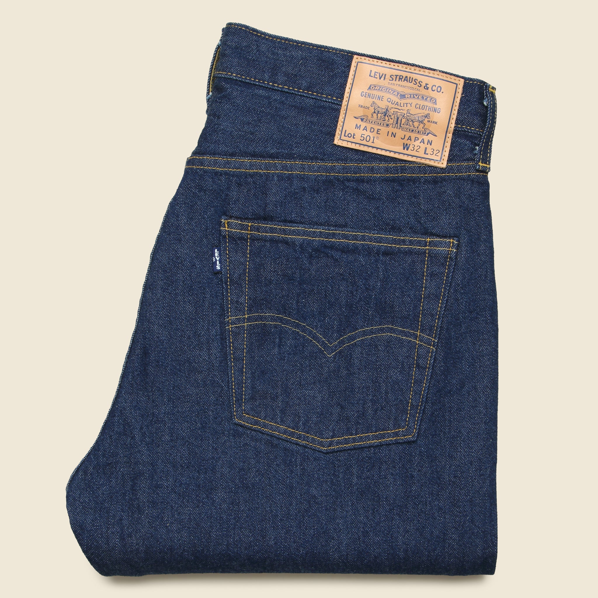 1980s 501 Straight Jean - Dark Rinse - Levis Blue Tab - STAG Provisions - Pants - Denim