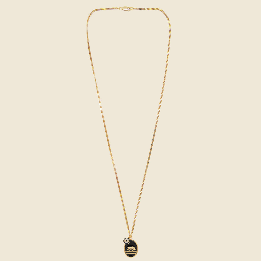 Oxen Pendant Necklace - Gold Vermeil/Black Enamel - Miansai - STAG Provisions - Accessories - Necklaces