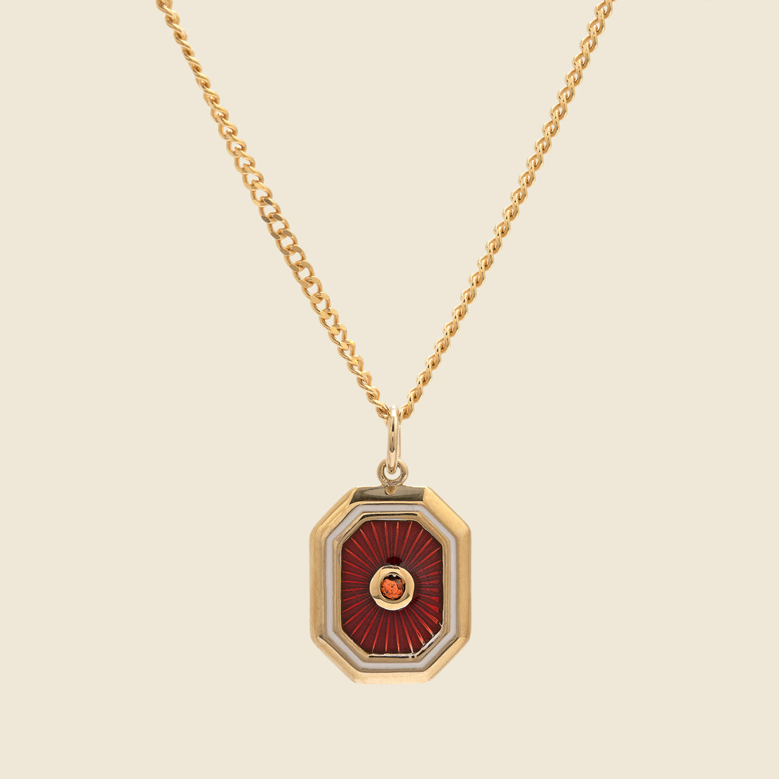 Miansai Umbra Pendant - Gold Vermeil/Garnet