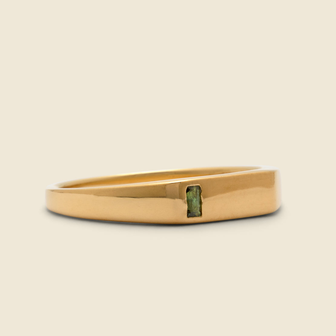 Miansai Valor Quartz Signet Ring - Gold Vermeil/Green