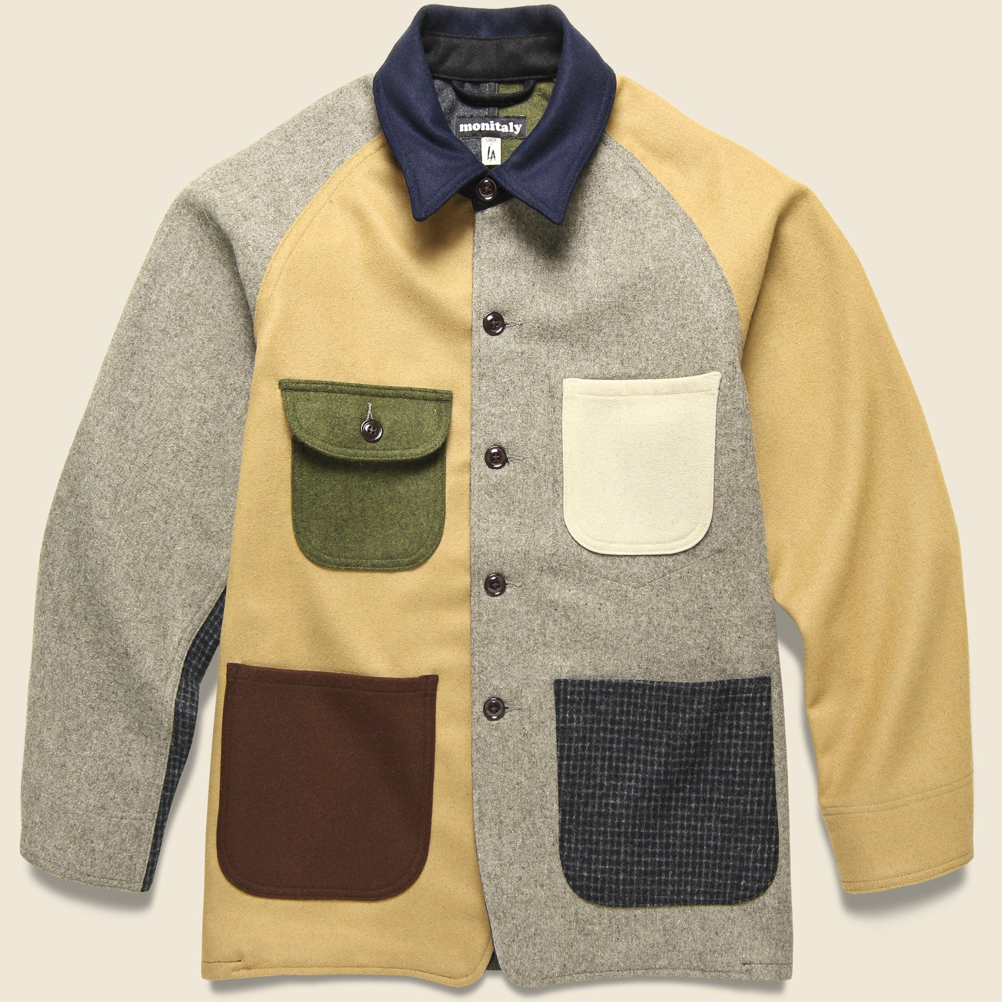 Wool Flannel Coverall - Crazy Tan/Multi - Monitaly - STAG Provisions - Outerwear - Shirt Jacket