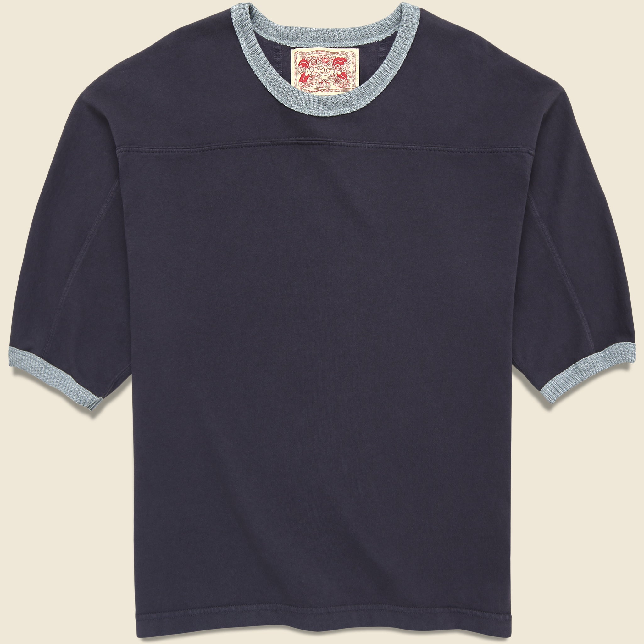 Community Football Ringer Tee - Washed Black