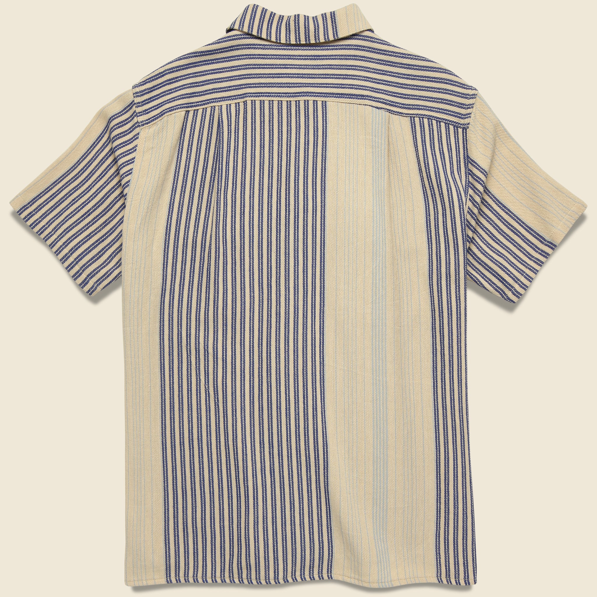 
                          50&#39;s Milano Gunny Sack Stripe Shirt - Off White/Blue - Monitaly - STAG Provisions - Tops - S/S Woven - Stripe
                        