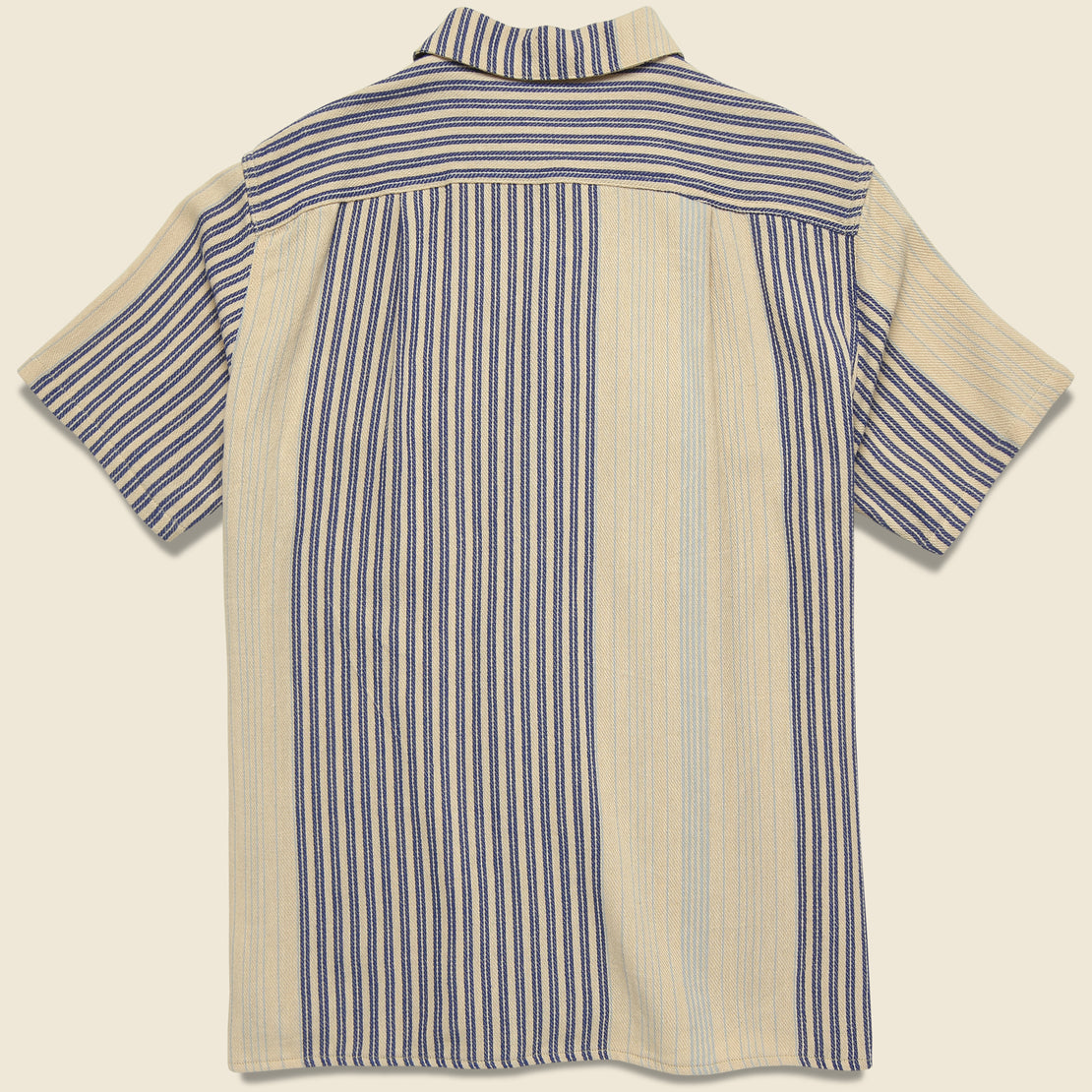 50's Milano Gunny Sack Stripe Shirt - Off White/Blue - Monitaly - STAG Provisions - Tops - S/S Woven - Stripe