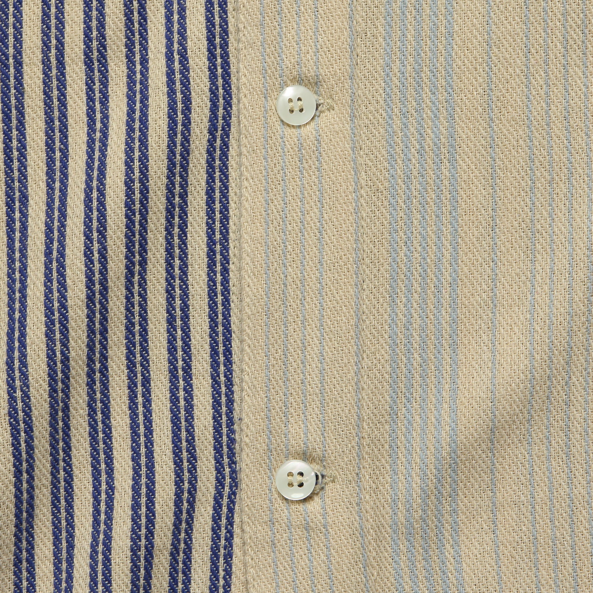 
                          50&#39;s Milano Gunny Sack Stripe Shirt - Off White/Blue - Monitaly - STAG Provisions - Tops - S/S Woven - Stripe
                        