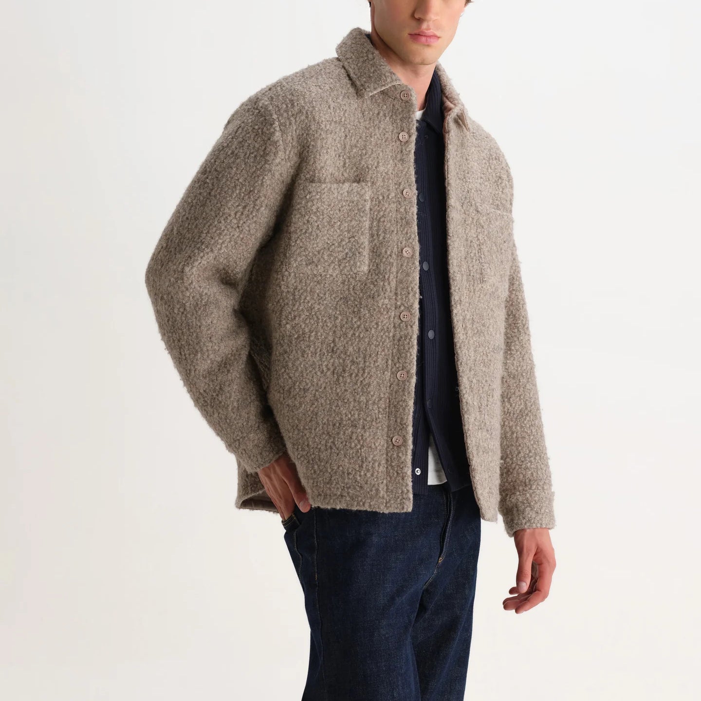 
                          Mount Reversible Overshirt - Bobble Wool Natural
                        