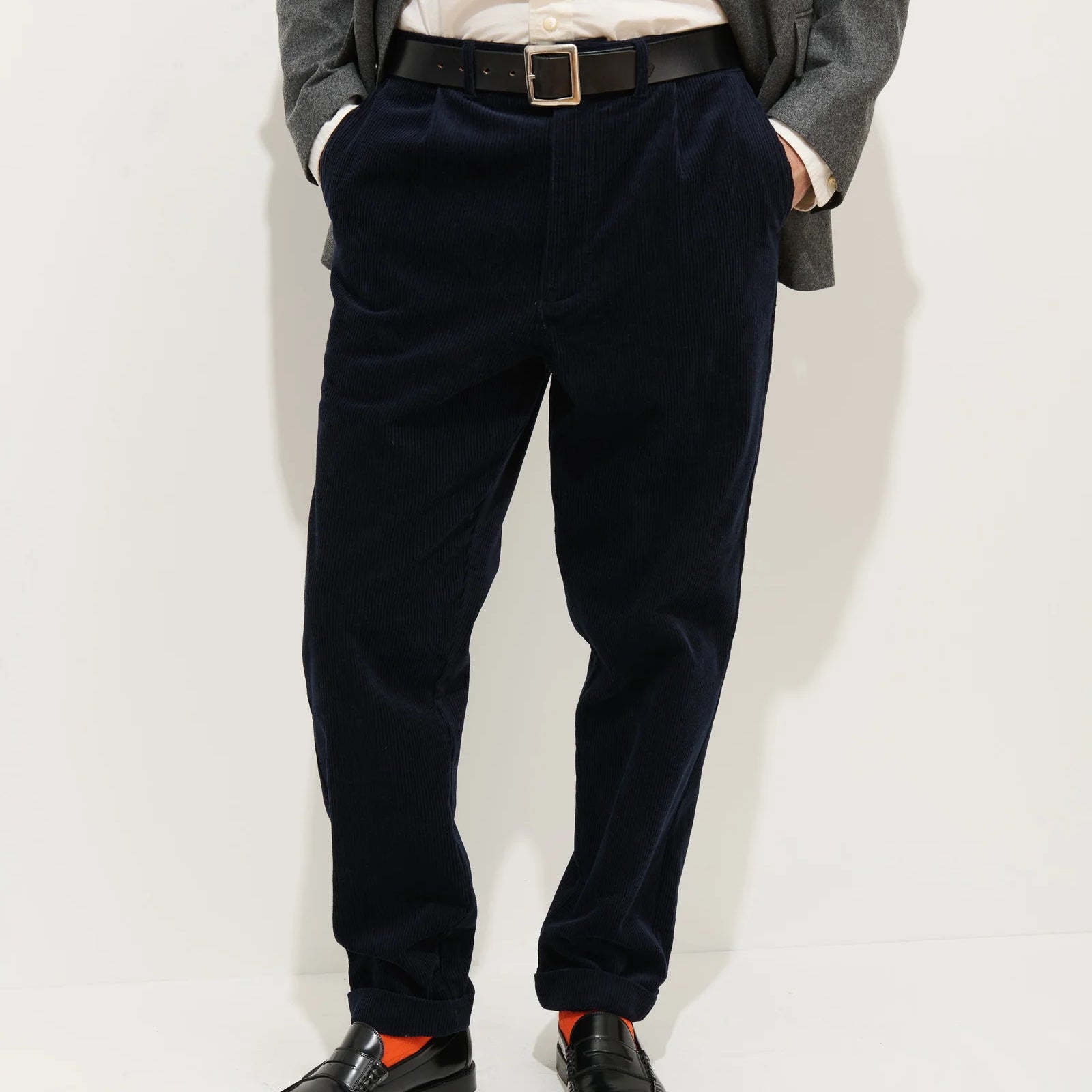 
                          Corduroy Pleated Pant - Navy
                        