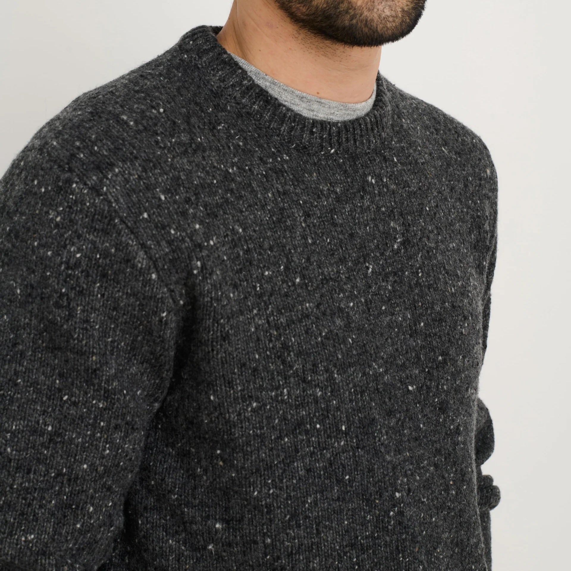 
                          Donegal Wool Sweater - Charcoal
                        