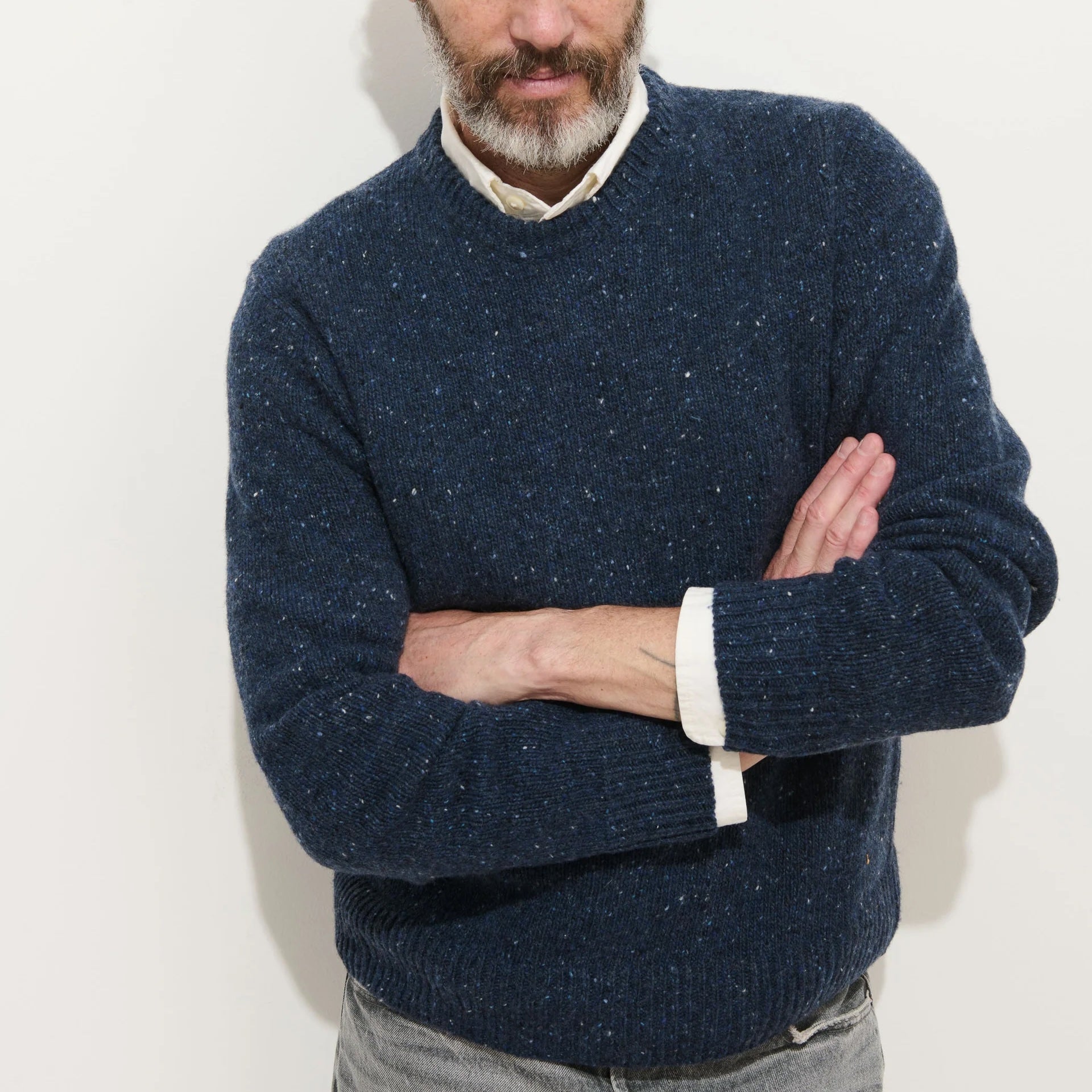
                          Donegal Wool Sweater - Navy
                        