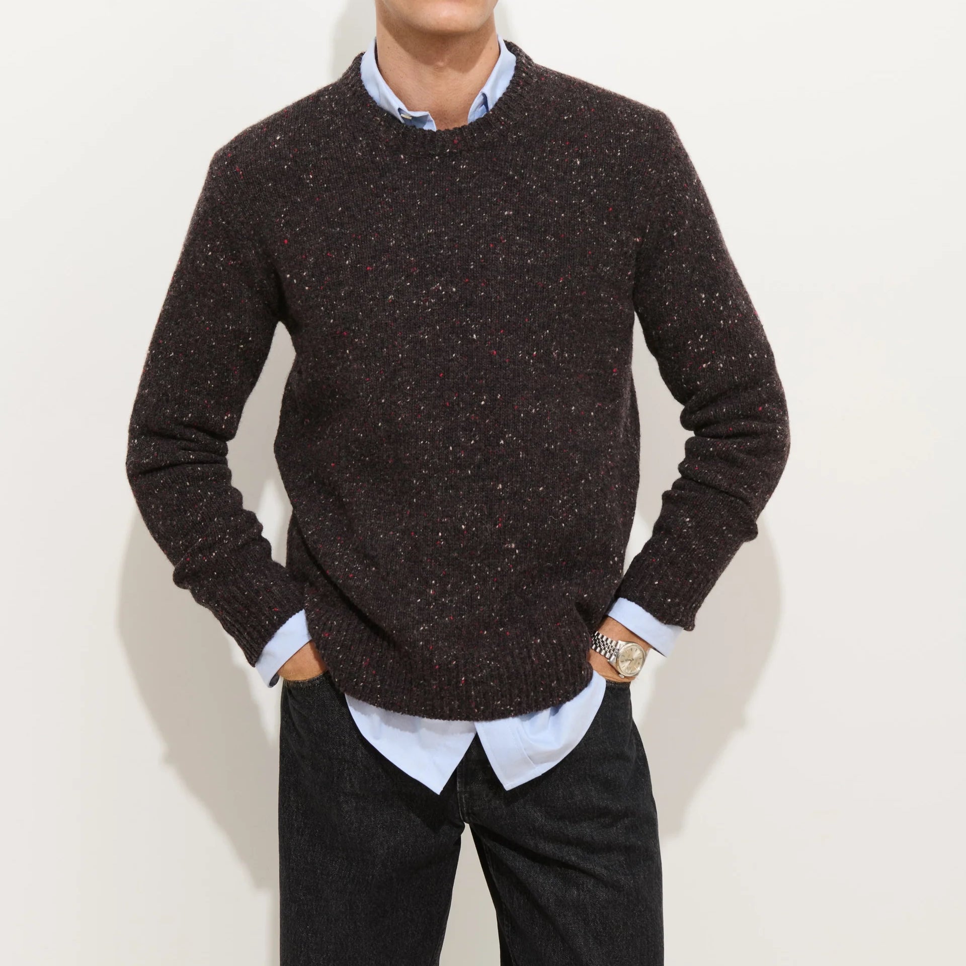 
                          Donegal Wool Sweater - Pinot Noir
                        