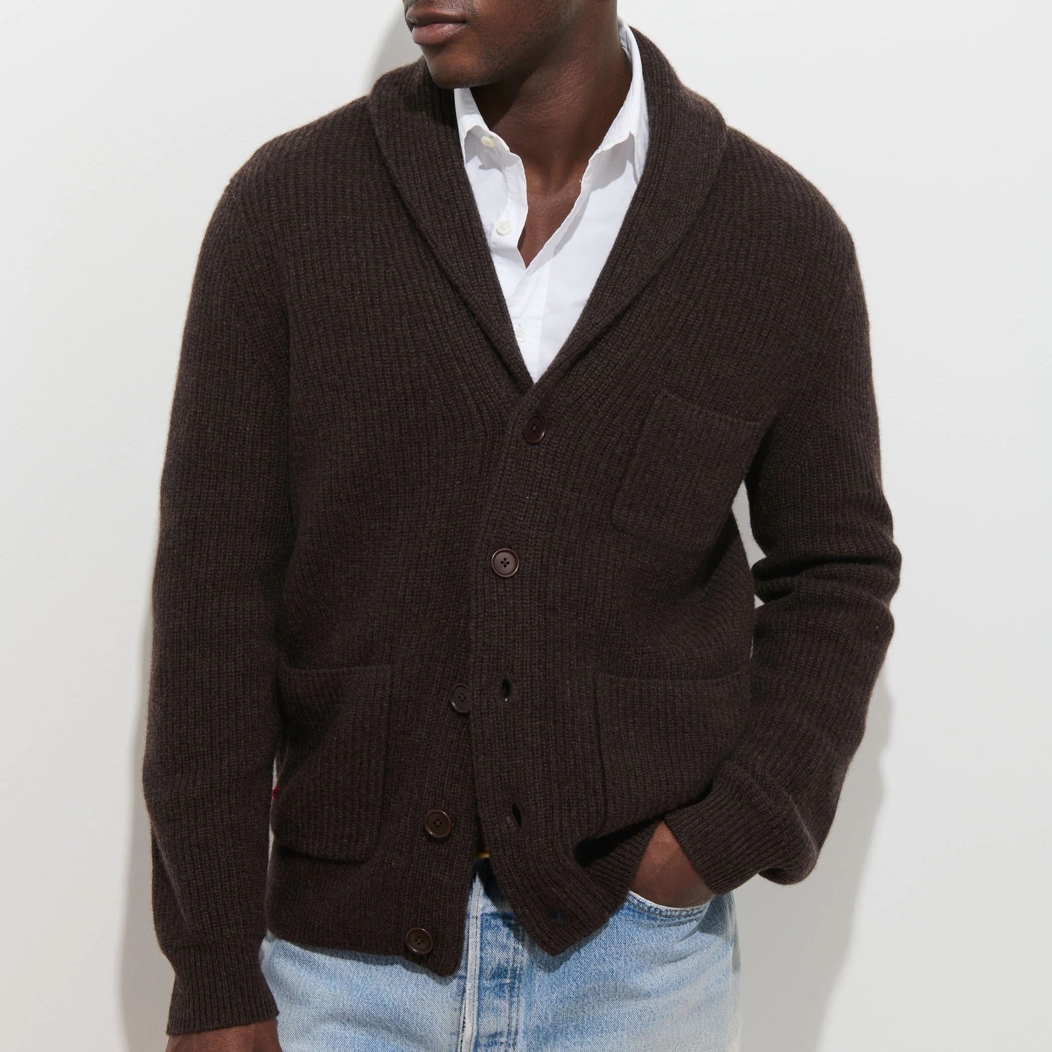 Shawl Collar Cashmere Sweater - Compost - Alex Mill - STAG Provisions - Tops - Sweater