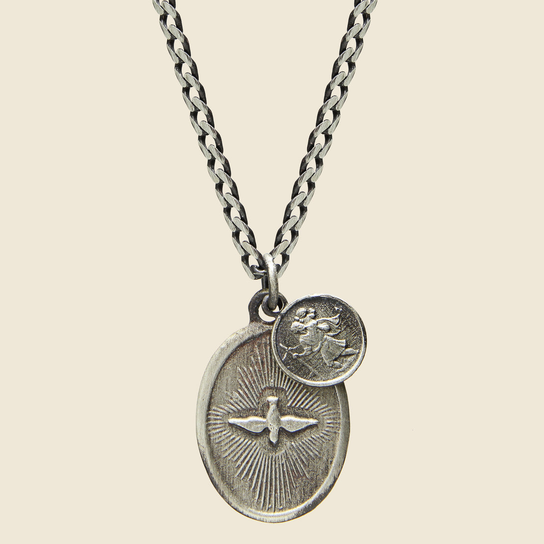 Dove Pendant Necklace - Polished Silver