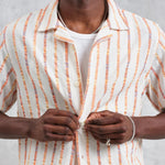 Multi Loom Stripe Didcot Shirt - Ecru - Wax London - STAG Provisions - Tops - S/S Woven - Stripe
