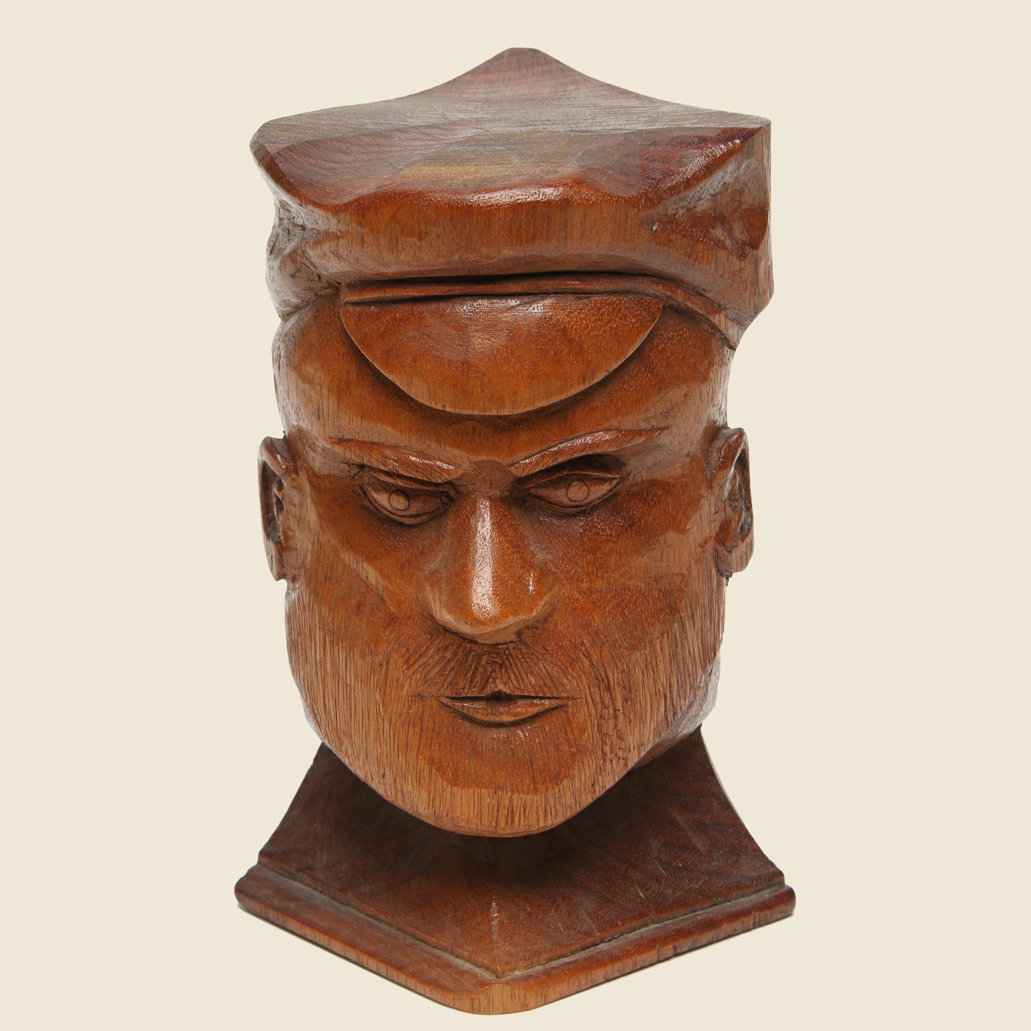 Hand-Carved Fisherman Wooden Bust - Vintage - STAG Provisions - Home - Art & Accesories - Decorative Object