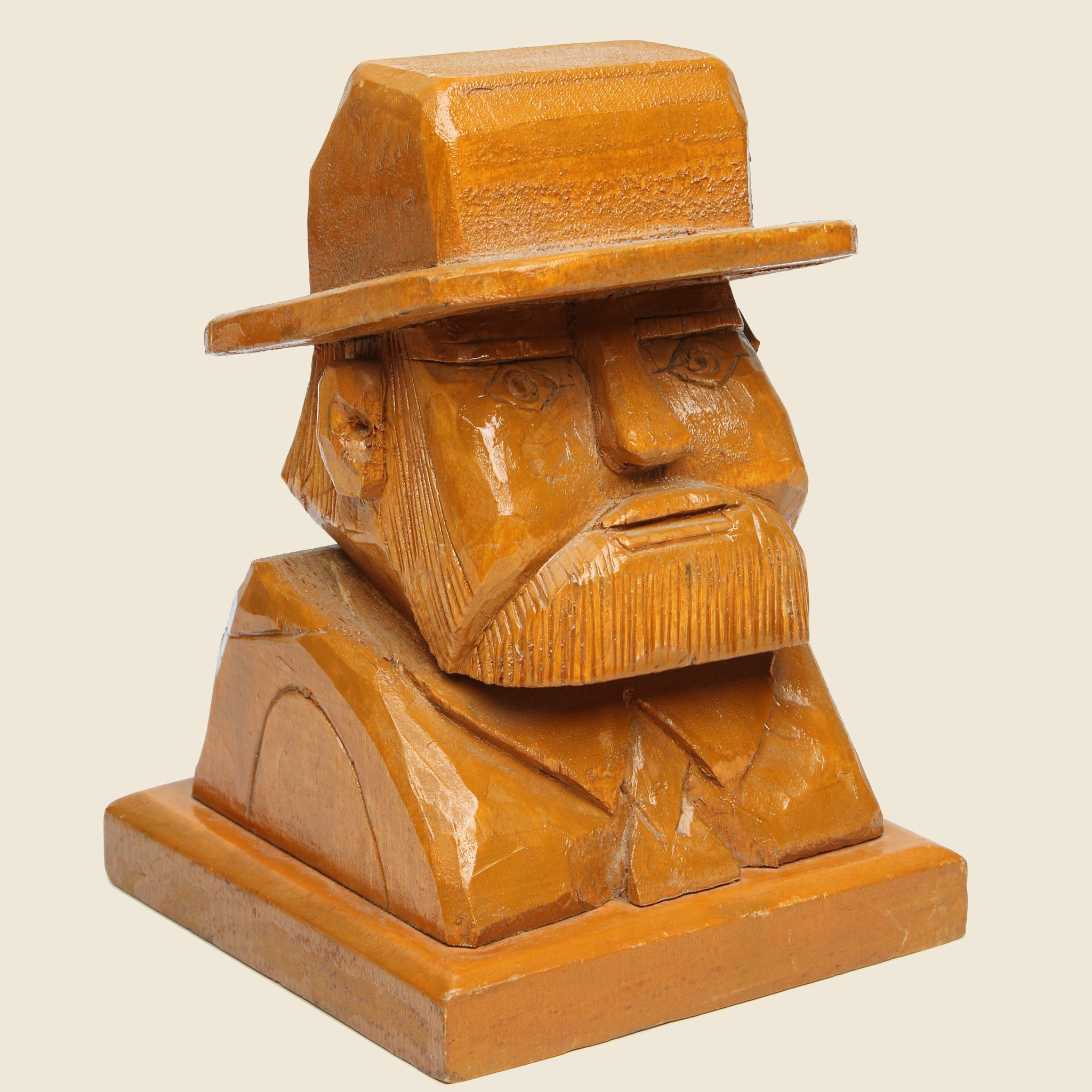 Vintage Hand-Carved Wooden Bust - Vintage - STAG Provisions - Home - Art & Accesories - Decorative Object