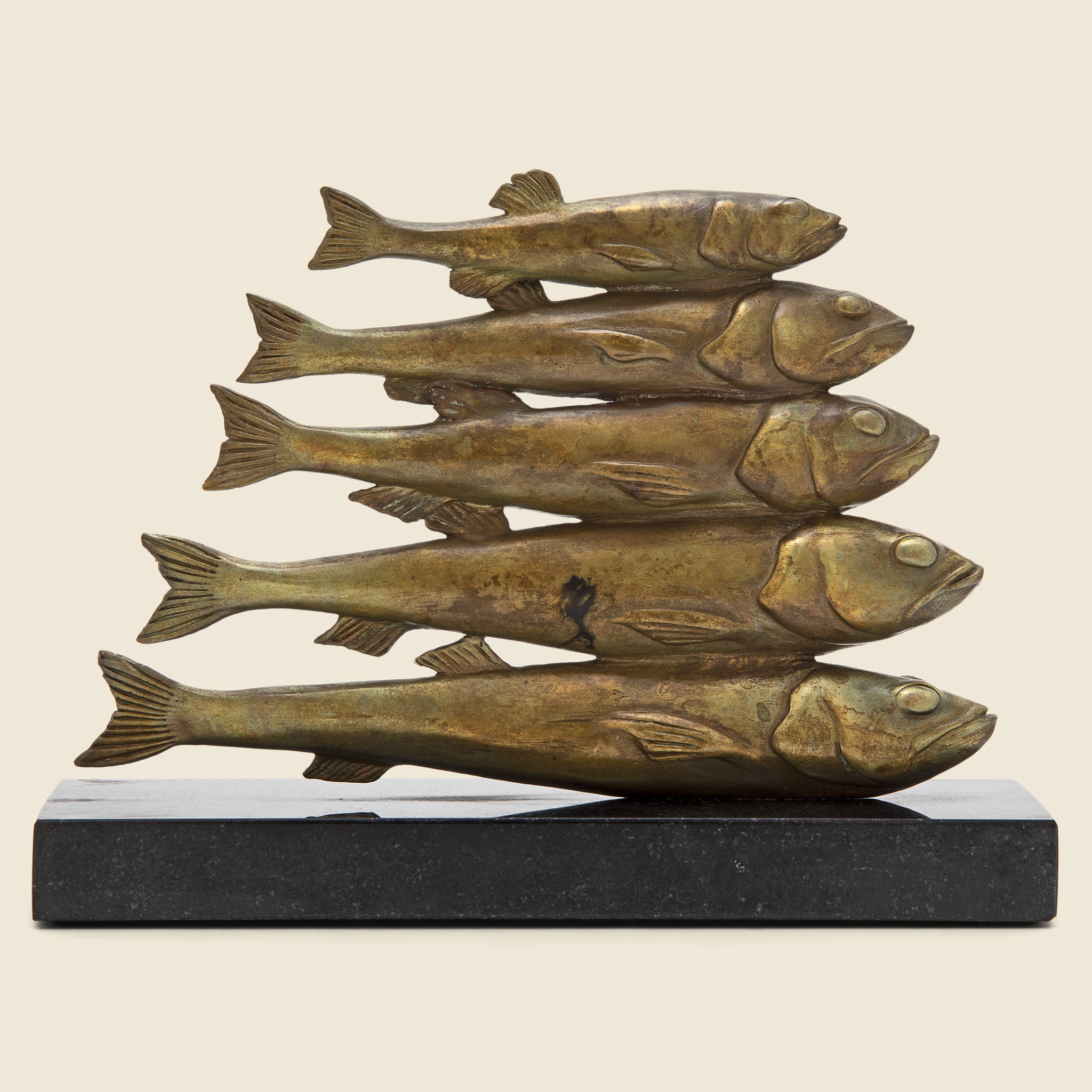 Bronze Stacked Fish Sculpture - Vintage - STAG Provisions - One & Done - Miscellaneous