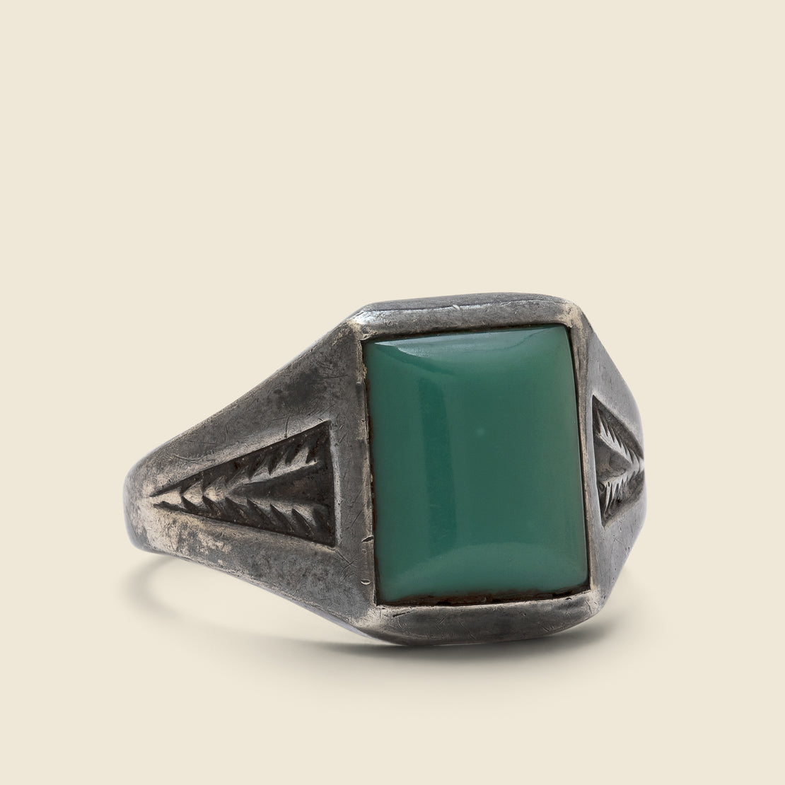 Vintage Stamped Turquoise Ring