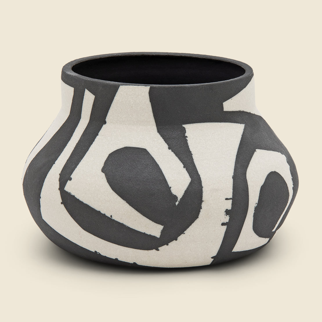 Vintage Small Black & White Ceramic Vase #2