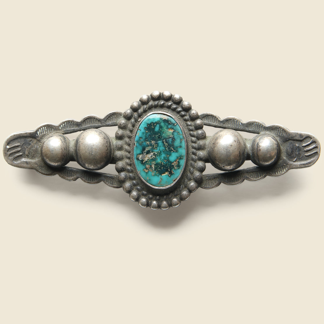 Vintage Turquoise & Silver Pin