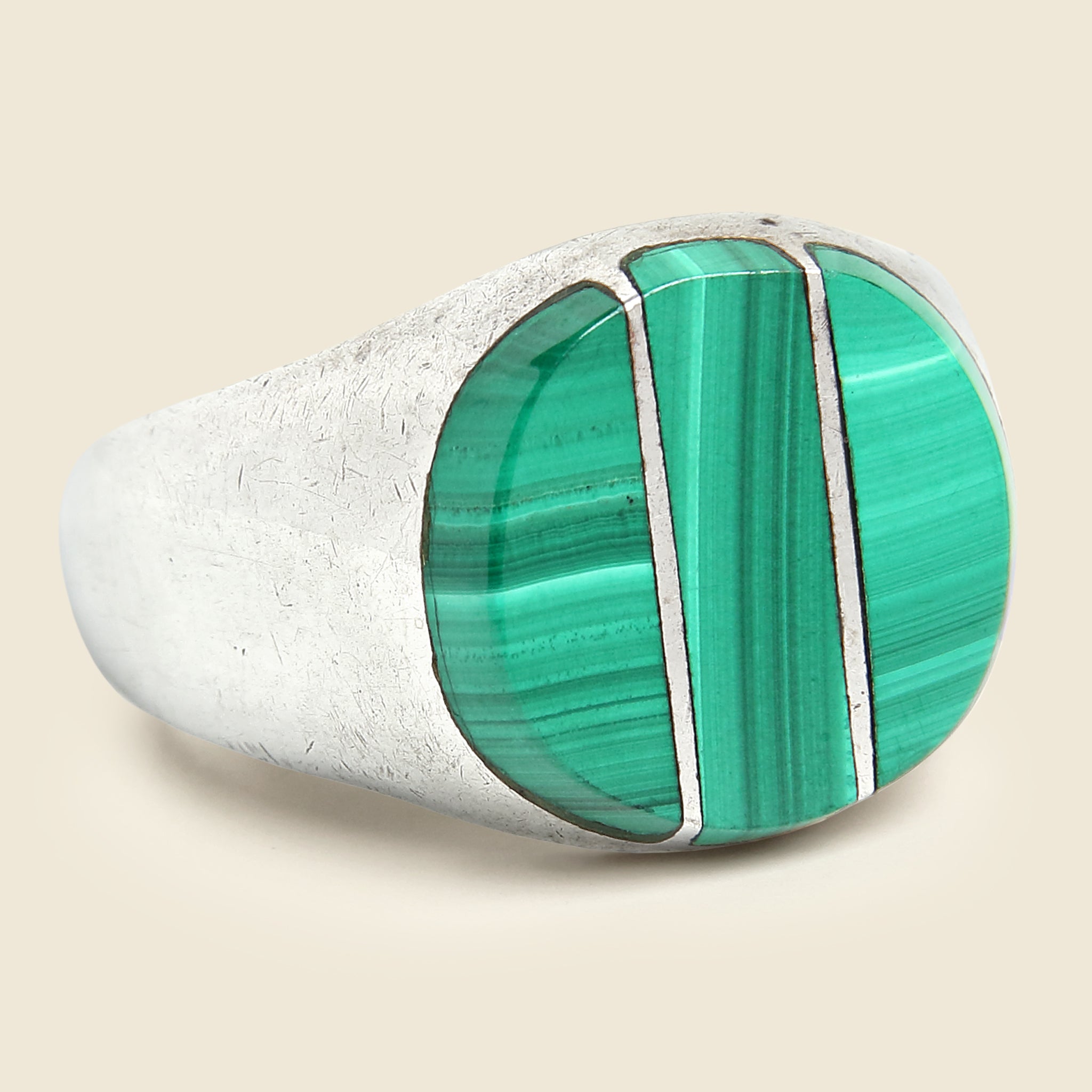 Pieced Malachite Modernist Ring - Vintage - STAG Provisions - One & Done - Accessories & Jewelry