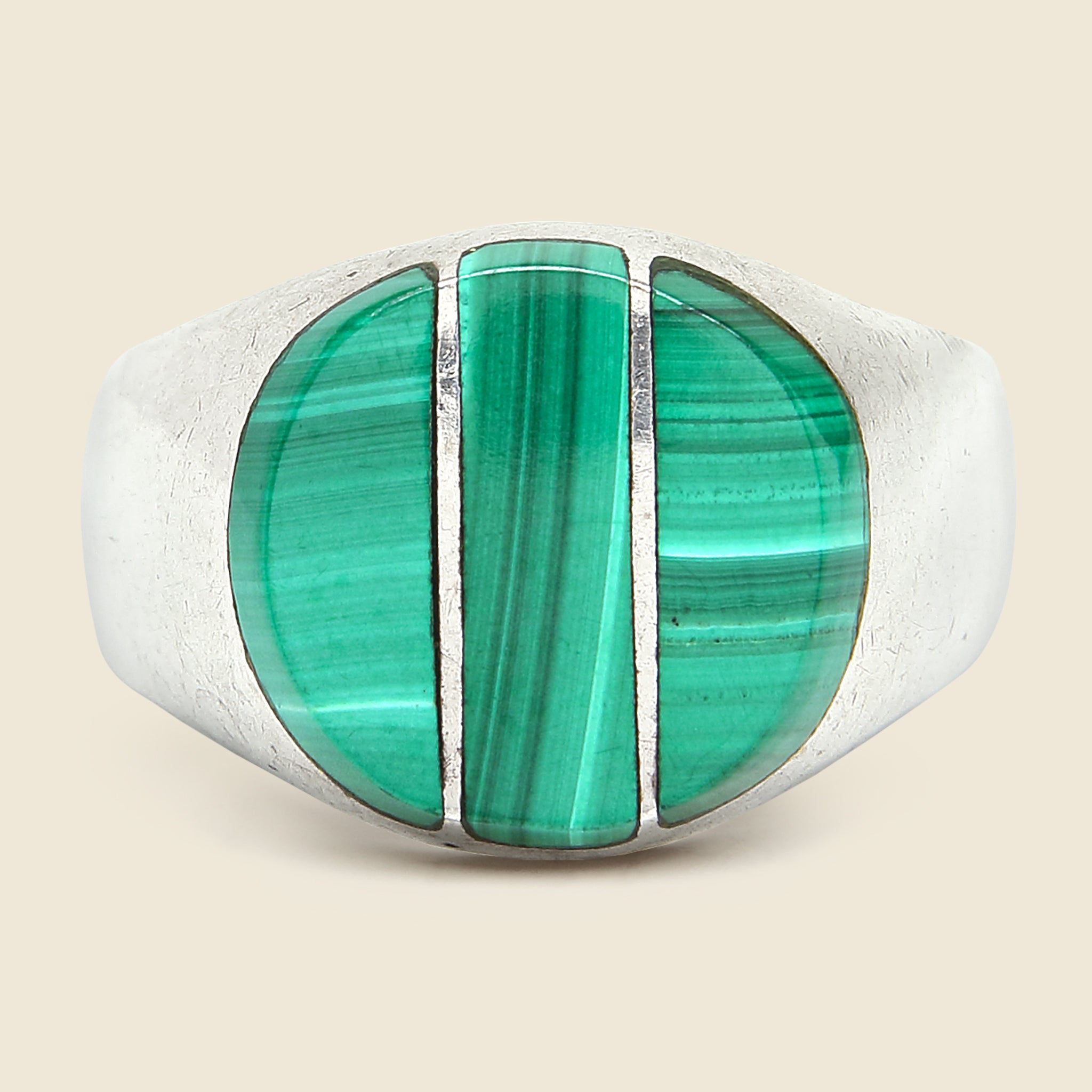 
                          Pieced Malachite Modernist Ring - Vintage - STAG Provisions - One &amp; Done - Accessories &amp; Jewelry
                        