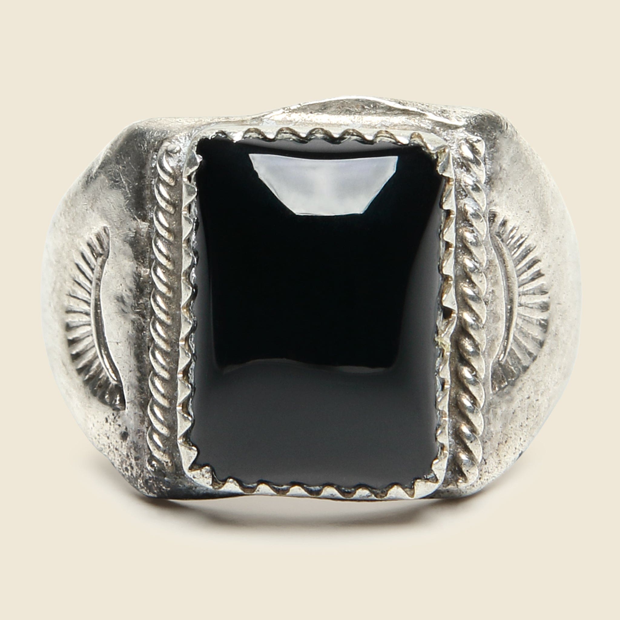 
                          Vintage Sterling &amp; Onyx Stamped Band Ring - Vintage - STAG Provisions - One &amp; Done - Accessories &amp; Jewelry
                        