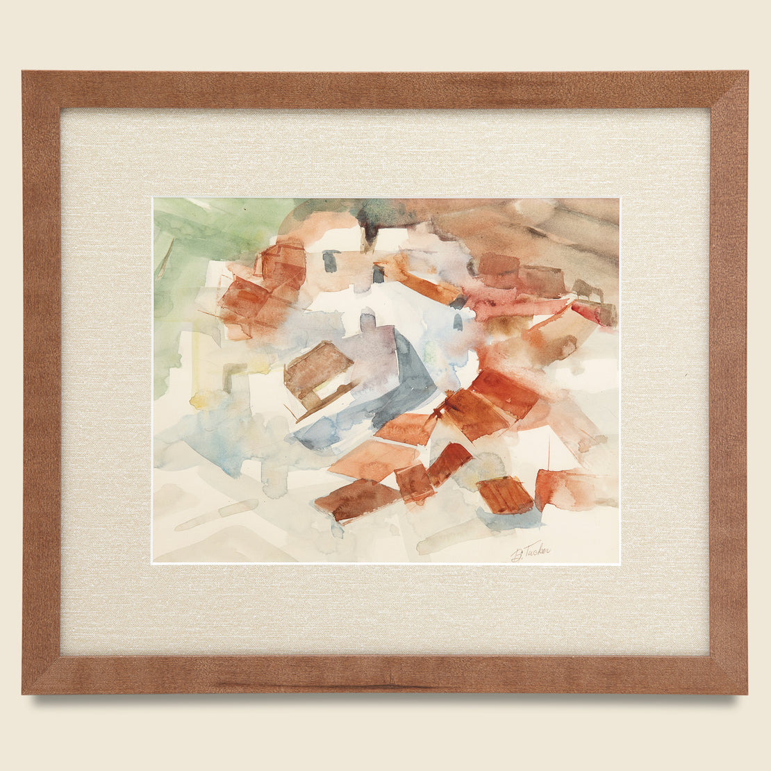 Vintage Abstract Watercolor Painting