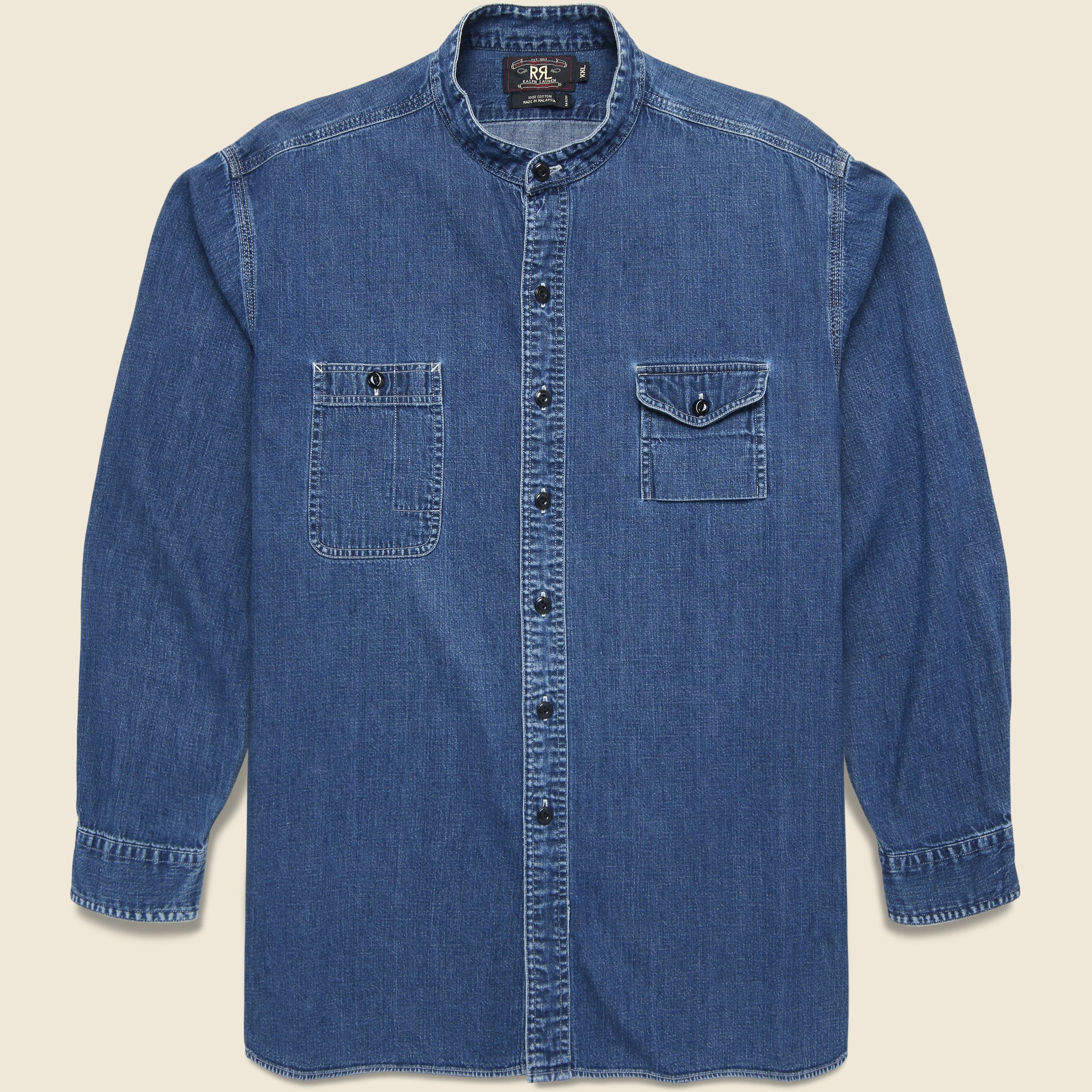 Vintage RRL Band Collar Work Shirt - Vintage - STAG Provisions - One & Done - Miscellaneous