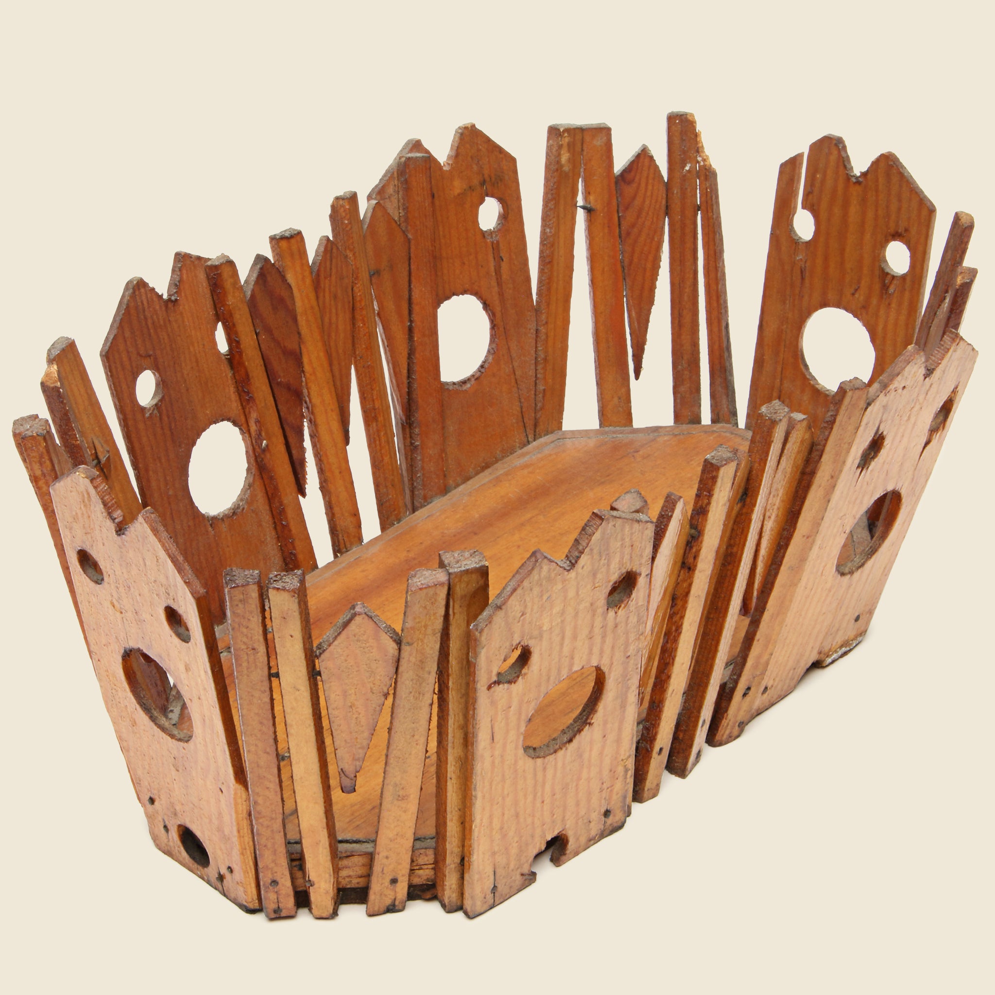 Wooden Folk Art Basket - Vintage - STAG Provisions - One & Done - Art