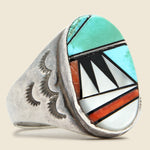 Vintage Sterling Zuni Inlay Ring - Vintage - STAG Provisions - Accessories - Rings