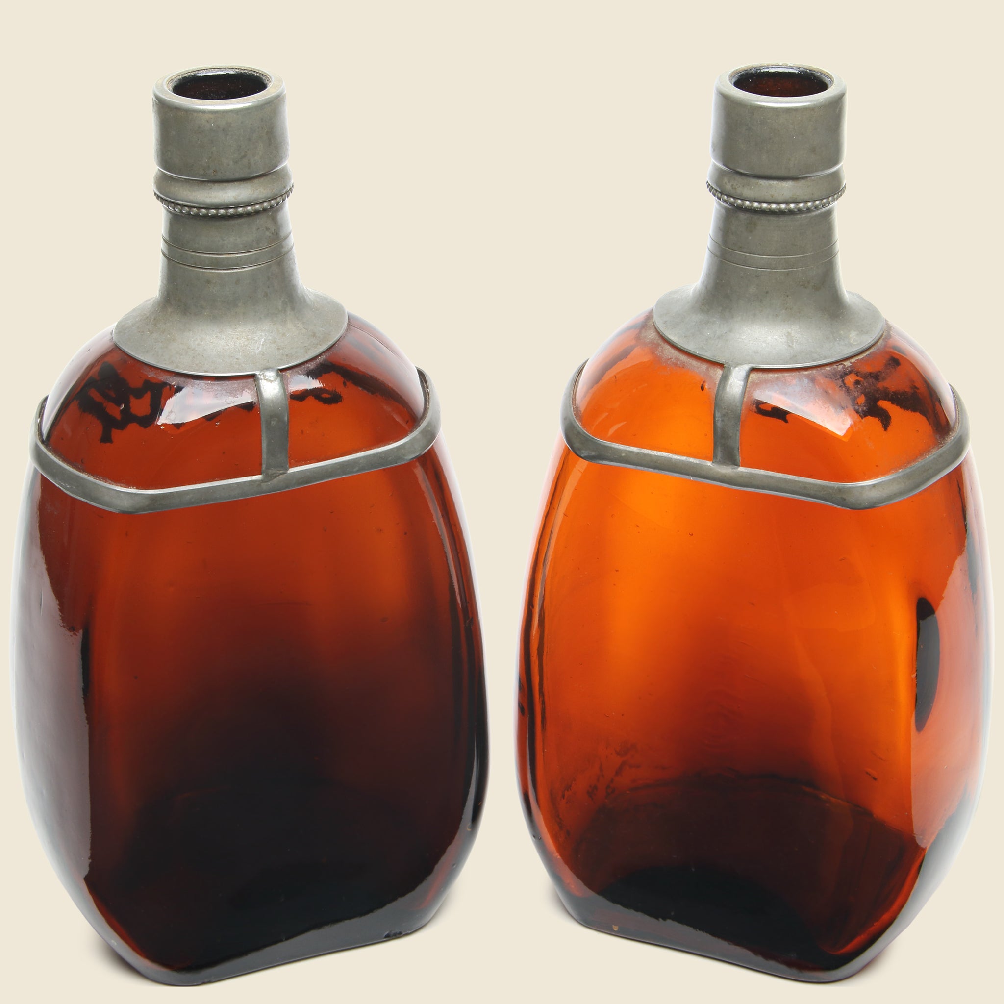 
                          Set of Pinched Amber Decanters - Vintage - STAG Provisions - One &amp; Done - Miscellaneous
                        