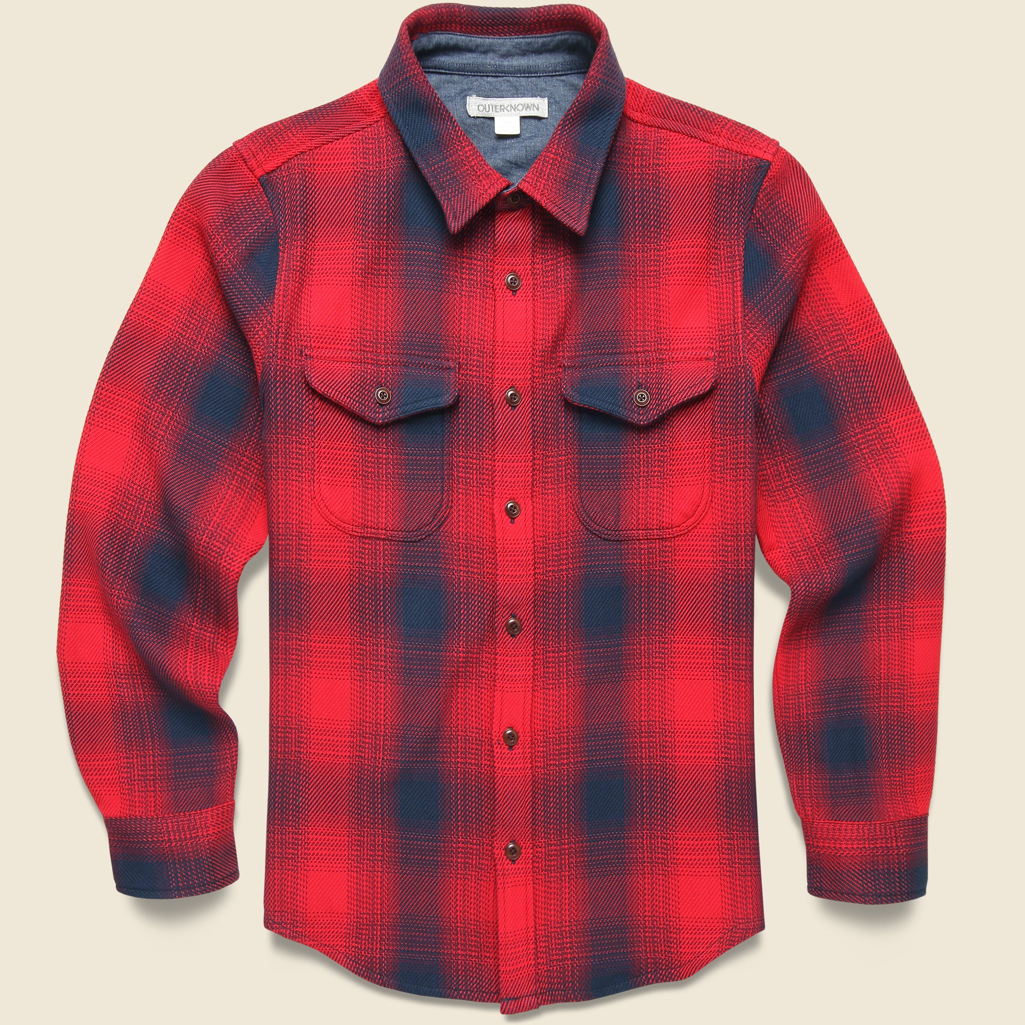 Blanket Shirt - Safety Red Overlook Plaid - Outerknown - STAG Provisions - Tops - L/S Woven - Plaid