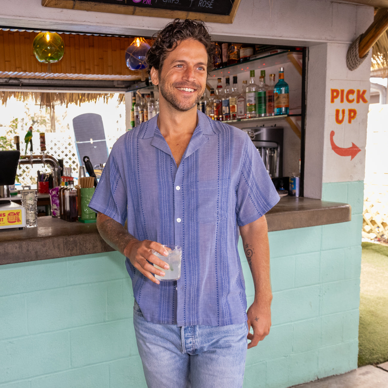 
                          Pacific Camp Shirt - Indigo - Portuguese Flannel - STAG Provisions - Tops - S/S Woven - Other Pattern
                        