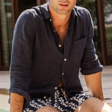Classic Linen Shirt - Navy - Portuguese Flannel - STAG Provisions - Tops - L/S Woven - Solid