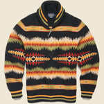 Tye River Lambswool Cardigan - Tye River Black/Scarlet - Pendleton - STAG Provisions - Tops - Sweater