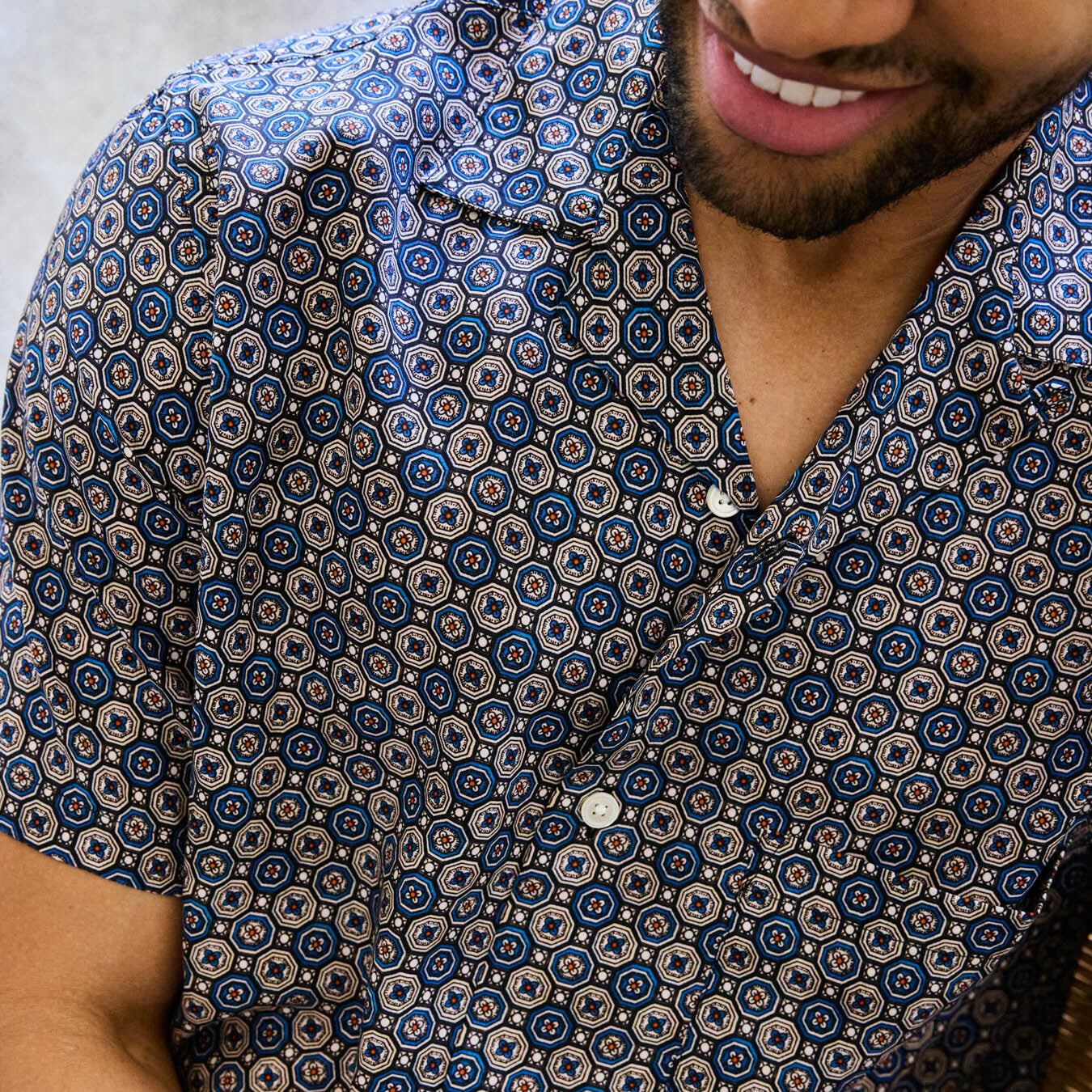 
                          Conte Camp Shirt - Blue - Portuguese Flannel - STAG Provisions - Tops - S/S Woven - Other Pattern
                        