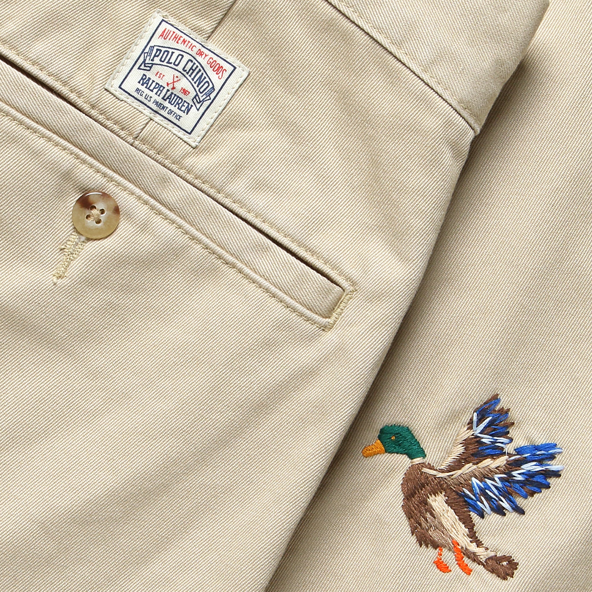 
                          Novelty Duck Embroidered Chino - Khaki
                        