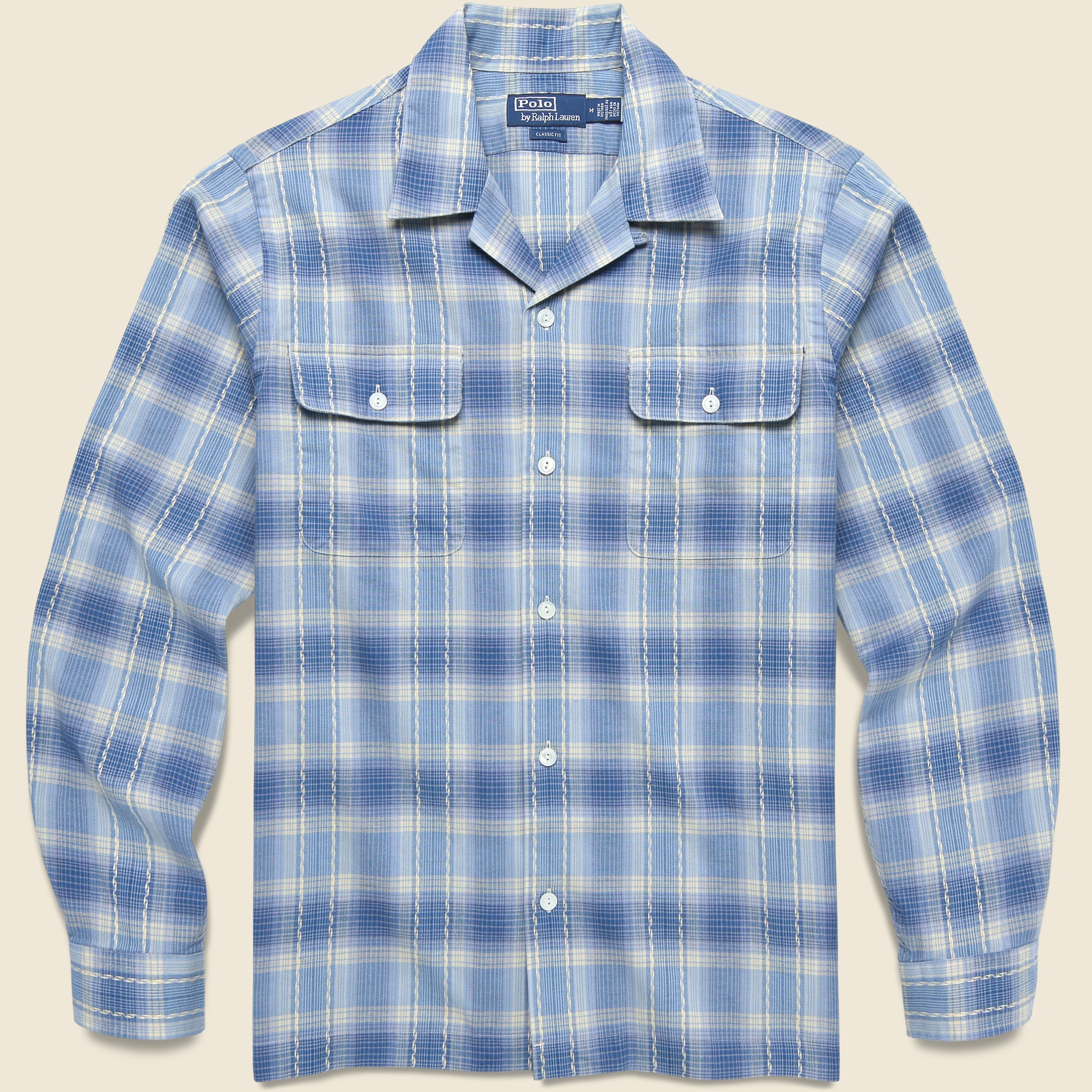 Polo Country Camp Shirt - Blue Cream