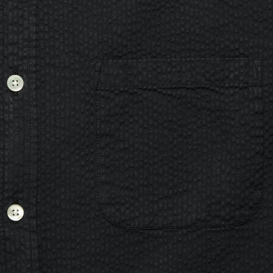 Atlantico Seersucker Shirt - Black - Portuguese Flannel - STAG Provisions - Tops - S/S Woven - Seersucker