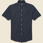 Atlantico Seersucker Shirt - Navy - Portuguese Flannel - STAG Provisions - Tops - S/S Woven - Seersucker