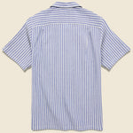 Striped Jacquard Camp Shirt - Blue - Portuguese Flannel - STAG Provisions - Tops - S/S Woven - Stripe