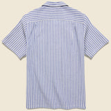 Striped Jacquard Camp Shirt - Blue - Portuguese Flannel - STAG Provisions - Tops - S/S Woven - Stripe