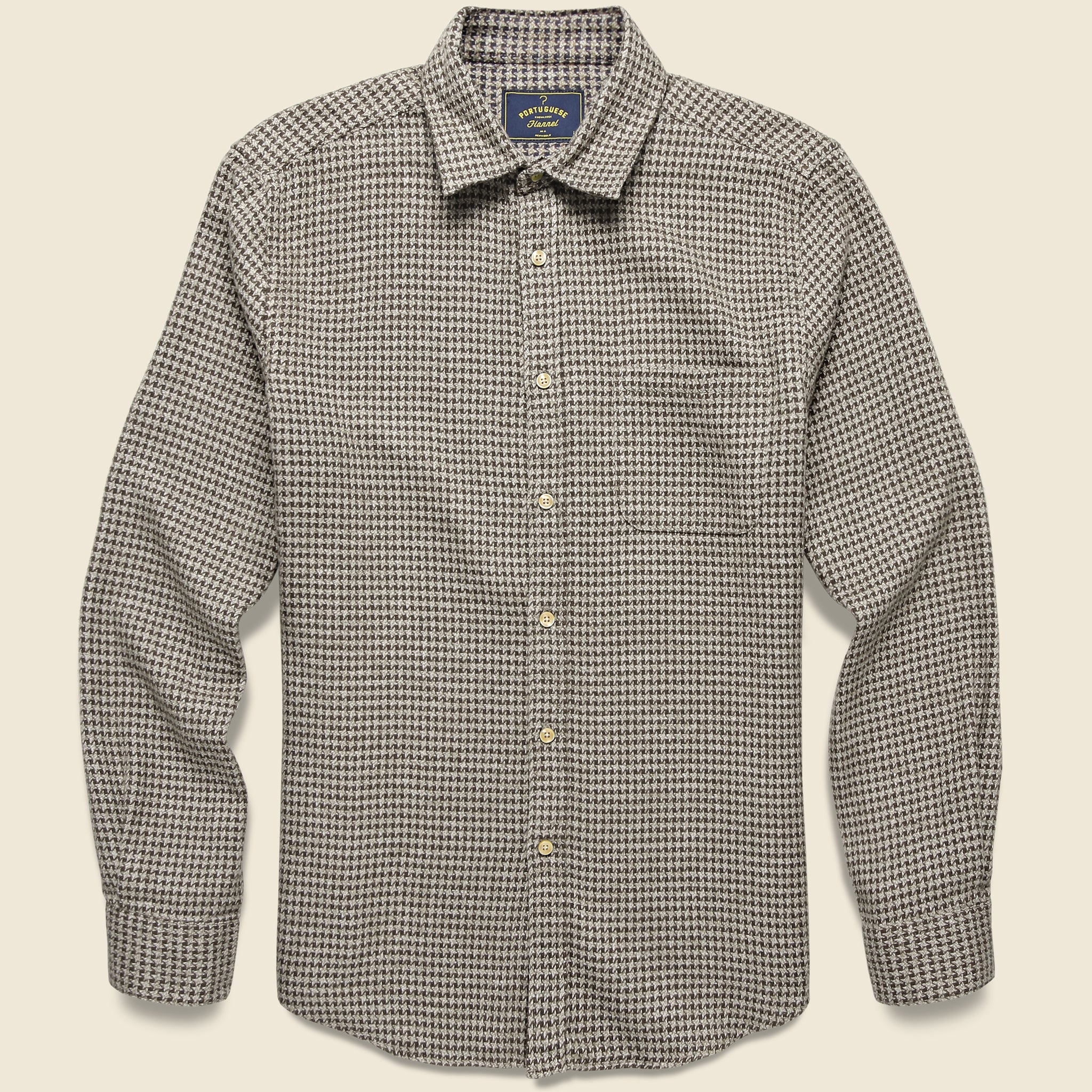 
                          Portuguese Flannel Pied Poule Shirt - Charcoal
                        