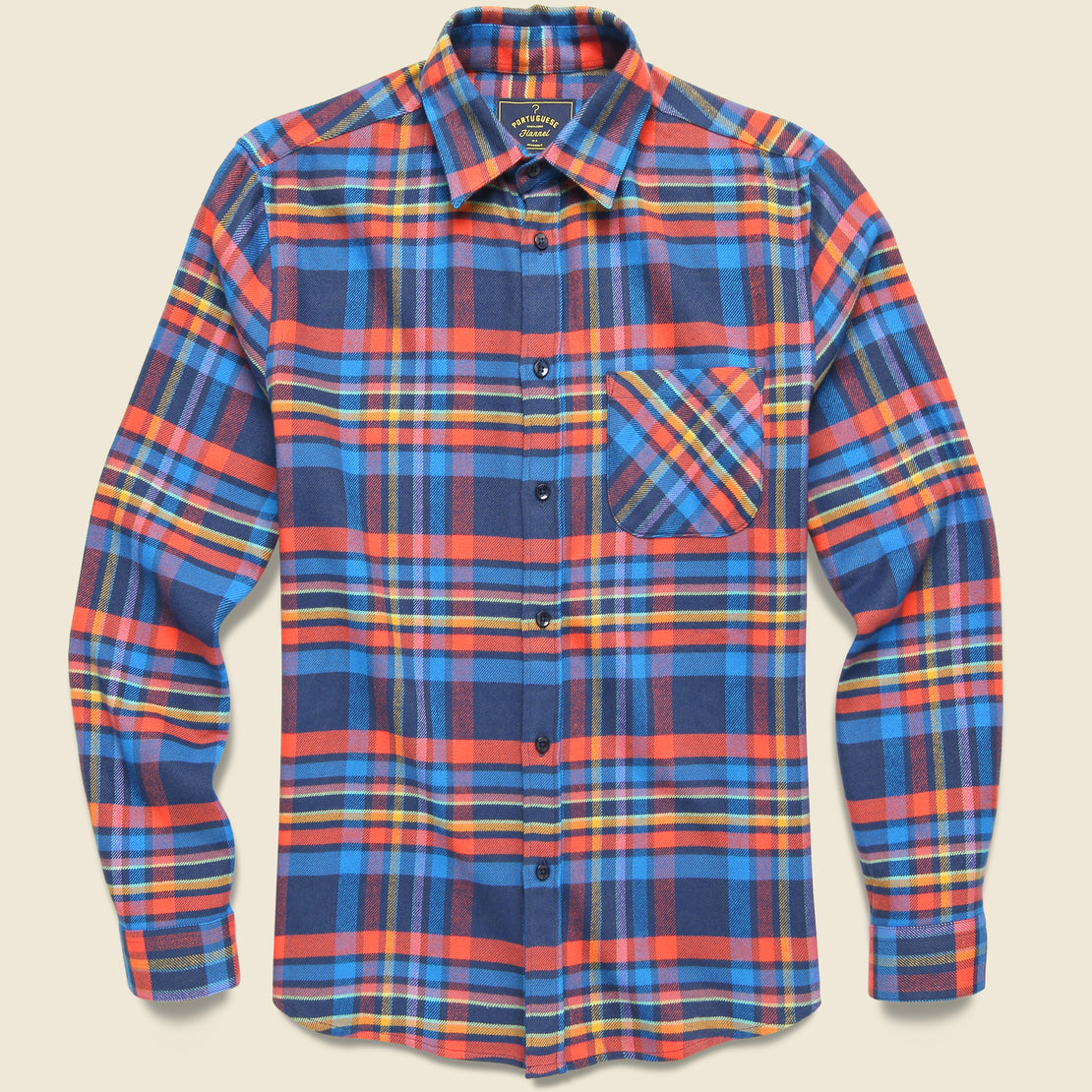 Portuguese Flannel Basti Shirt - Blue/Orange