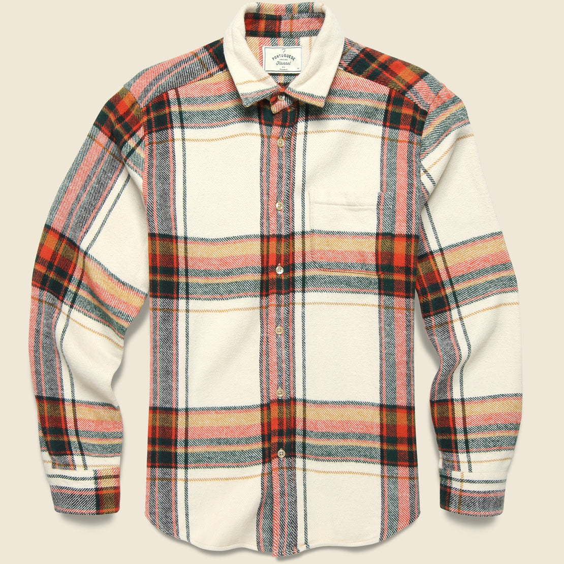 Portuguese Flannel Nords Shirt - White/Red/Green