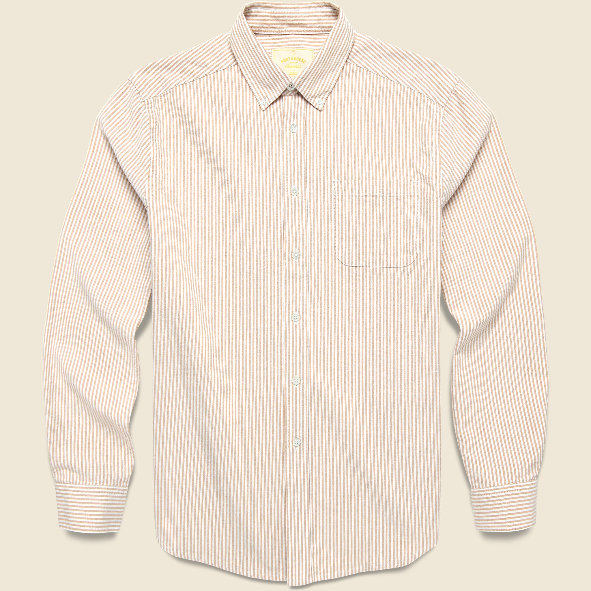 Belavista Striped Oxford Shirt - Salmon - Portuguese Flannel - STAG Provisions - Tops - L/S Woven - Stripe