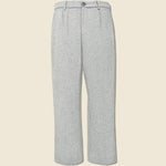Herringbone Pleated Trouser - Grey - Portuguese Flannel - STAG Provisions - Pants - Twill