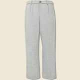 Herringbone Pleated Trouser - Grey - Portuguese Flannel - STAG Provisions - Pants - Twill