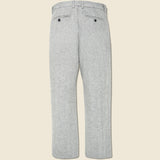 Herringbone Pleated Trouser - Grey - Portuguese Flannel - STAG Provisions - Pants - Twill