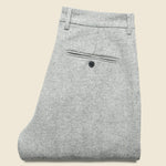Herringbone Pleated Trouser - Grey - Portuguese Flannel - STAG Provisions - Pants - Twill